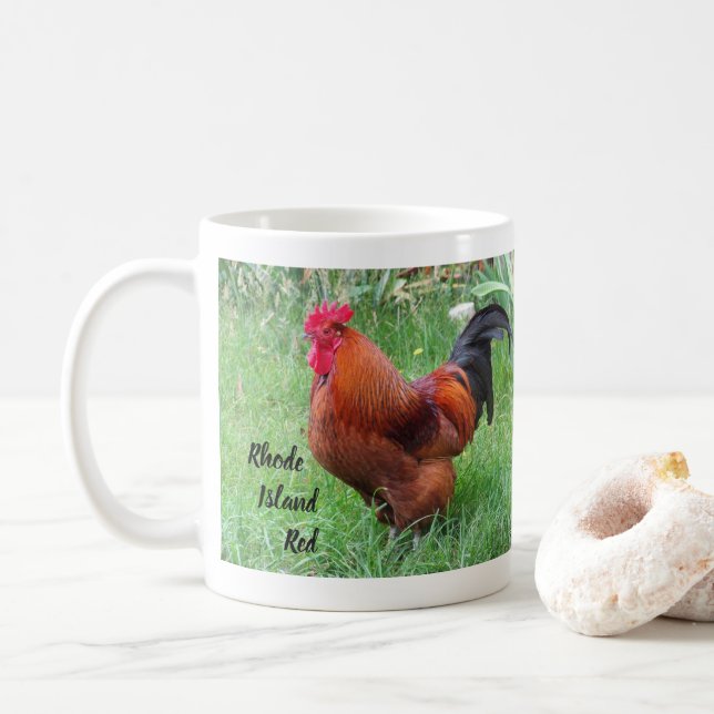 Rhode Island Red Hahn  Kaffeetasse (Mit Donut)