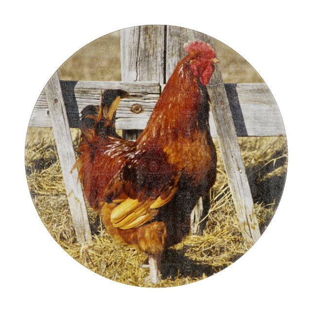 Rhode Island Red Hahn Schneidebrett (Vorderseite)