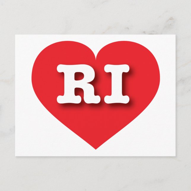 Rhode Island Red Heart - I Liebe RI Postkarte (Vorderseite)
