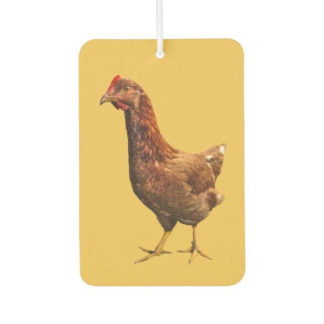 Rhode Island Red Hen Chicken Air Freshener Autolufterfrischer (Vorderseite)