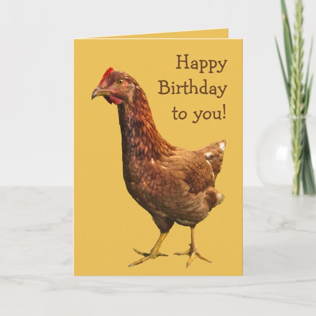Rhode Island Red Hen Chicken Birthday Card Karte (Vorderseite)