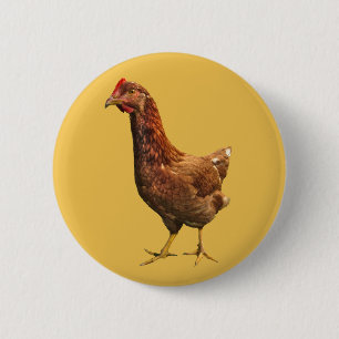 Rhode Island Red Hen Hühnerknopf Button