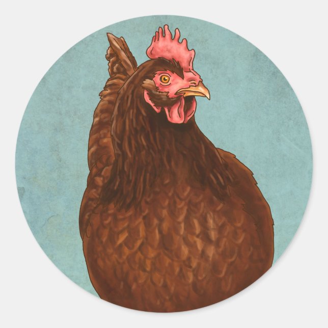 Rhode Island Red Hen Stickers (Vorderseite)