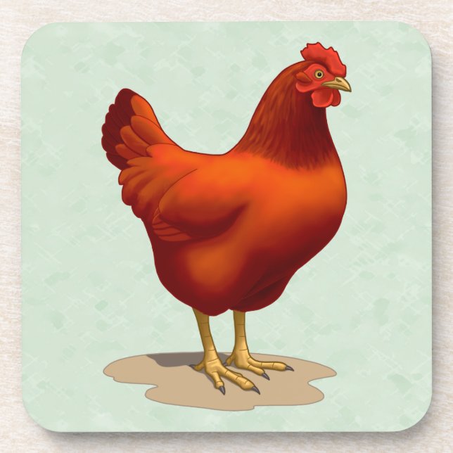 Rhode Island Red Hen Untersetzer (Vorderseite)