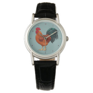 Rhode Island Red Rooster Crowing Armbanduhr