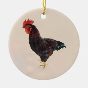 Rhode Island Red Rooster Keramik Ornament
