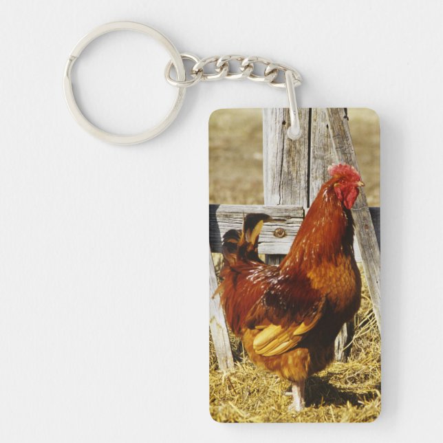 Rhode Island Red Rooster Schlüsselanhänger (Vorderseite)