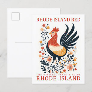 Rhode Island Red Vogel aus Rhode Island Reise Postkarte