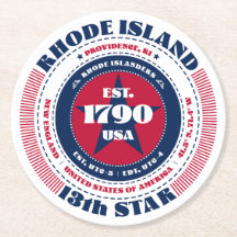 Rhode Island Red White Blue Typografy