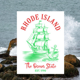 Rhode Island Reise Nautilus Ocean State Est. 1790 Postkarte