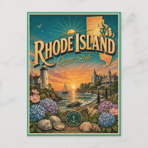 Rhode Island Retro-Reise-Andenken-Postkarte Postkarte