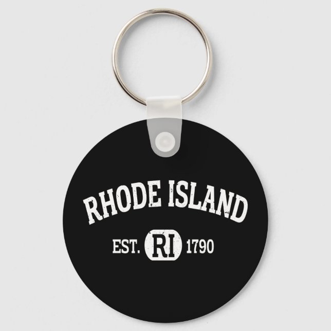 Rhode Island Retro Vintag Rhode Island Ri Schlüsselanhänger (Vorderseite)