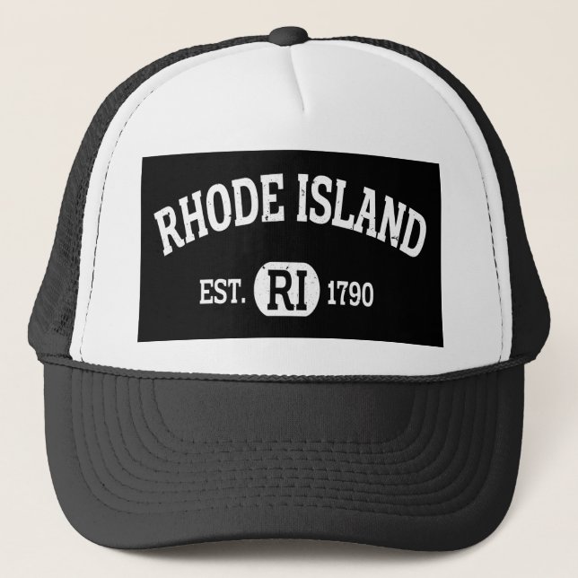 Rhode Island Retro Vintag Rhode Island Ri Truckerkappe (Vorderseite)