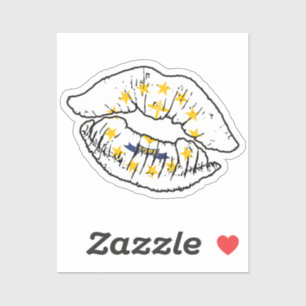 Rhode Island Rhode Islander Lipstick Liebe Flag Aufkleber