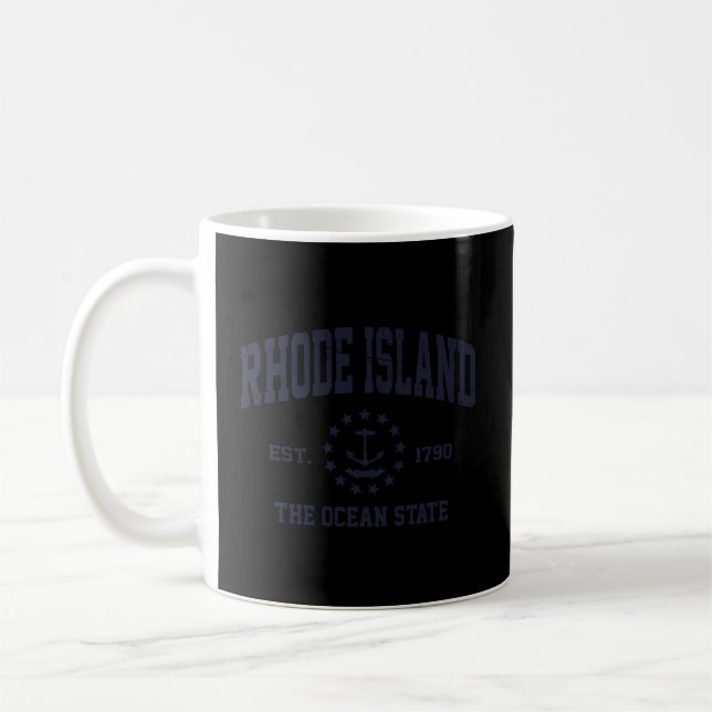 Rhode Island Ri Usa Vintager Staat Athletic Kaffeetasse (Links)