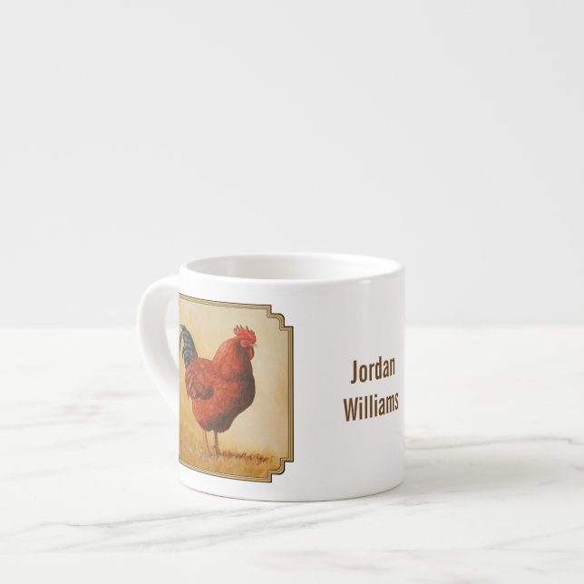 Rhode Island Rooster Chicken Espressotasse (Vorderseite Links)