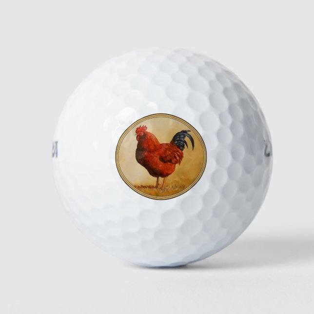 Rhode Island Rooster Chicken Golfball (Vorderseite)