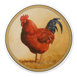 Rhode Island Rooster Chicken Keramikknauf