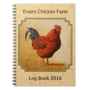 Rhode Island Rooster Gelber Hintergrund Notizblock