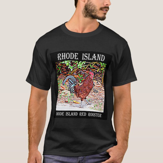Rhode Island Rot-Hahn T-Shirt (Vorderseite)
