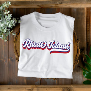 Rhode Island Rot Weiß Blau Vintage T-Shirt