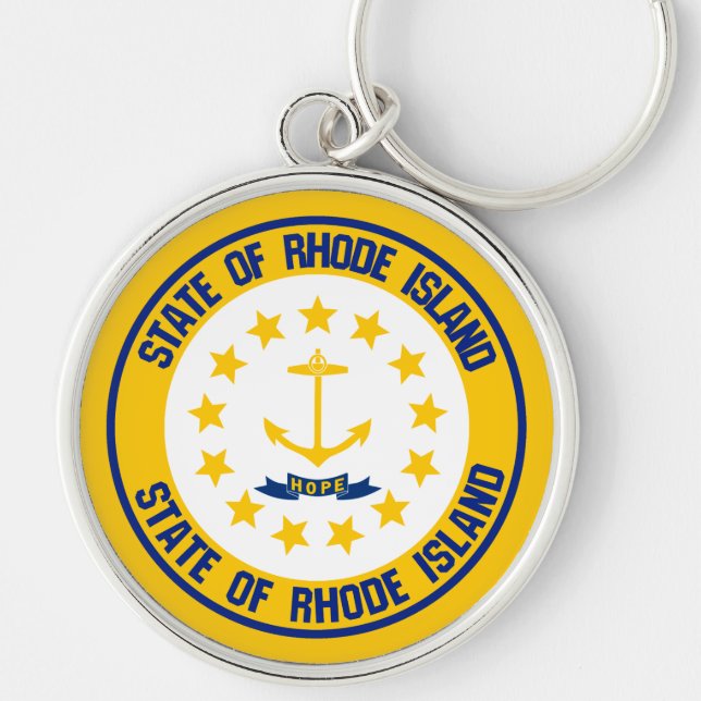 Rhode Island RundEmblem Schlüsselanhänger (Vorne)