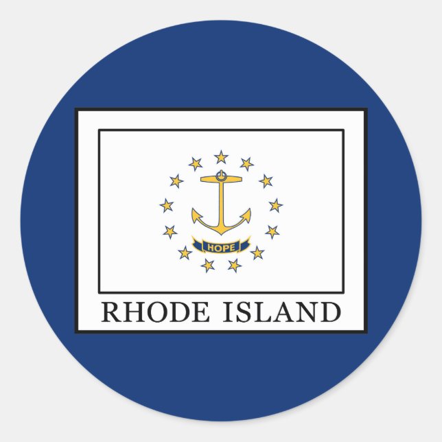 Rhode Island Runder Aufkleber (Vorderseite)