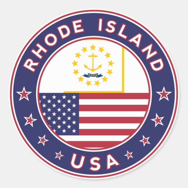 Rhode Island Runder Aufkleber (Vorderseite)