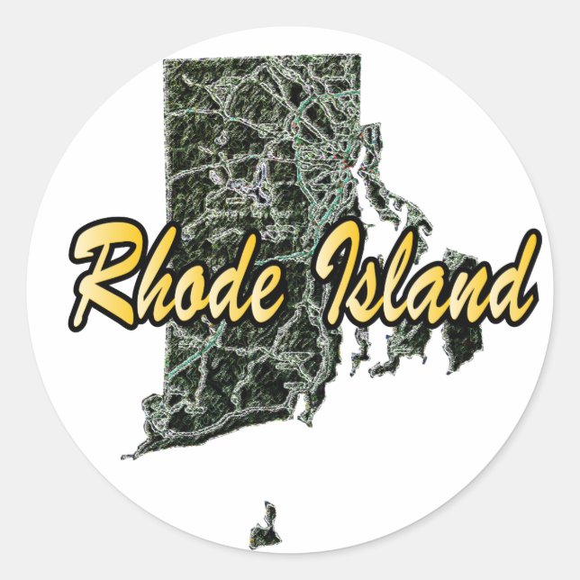 Rhode Island Runder Aufkleber (Vorderseite)