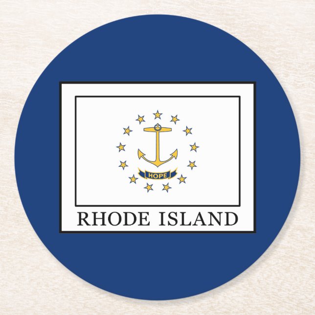 Rhode Island Runder Pappuntersetzer (Vorderseite)