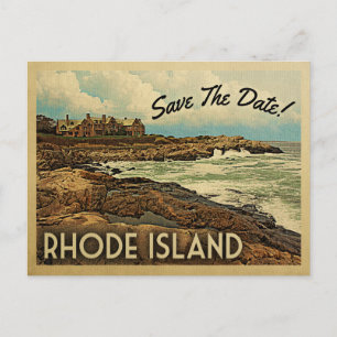 Rhode Island Save the Date Vintage Postkarten