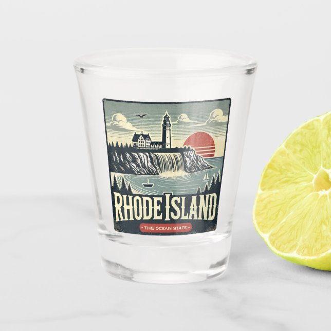 Rhode Island Schnapsglas (Vorderseite)
