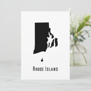 Rhode Island Schwarze und weiße Karte Einladung