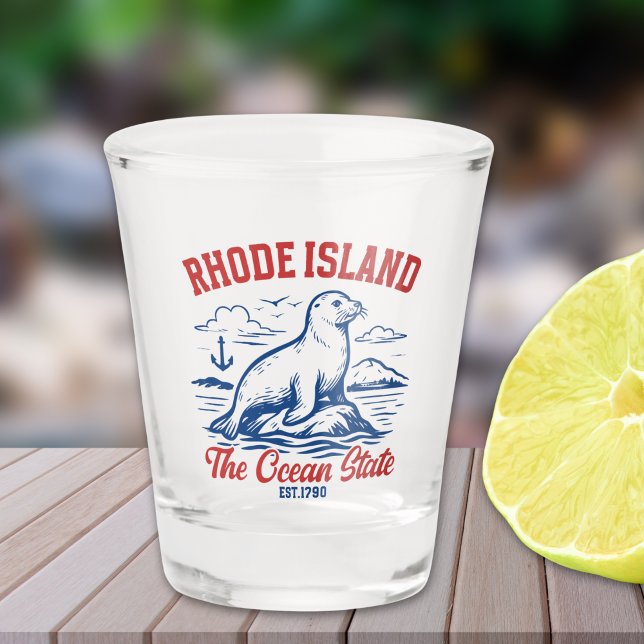 Rhode Island Seal Illustration for Tourists Schnapsglas (Von Creator hochgeladen)
