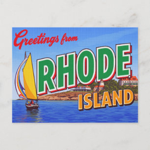 Rhode Island Segelboot-Villa Postkarte