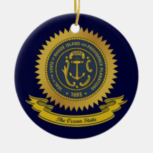 Rhode Island Siegel Keramik Ornament