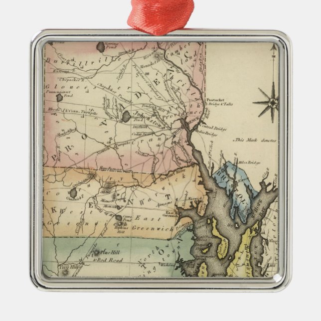 Rhode Island Silbernes Ornament (Vorne)