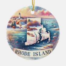 Rhode Island Snowy Winter Weihnachtsbaum