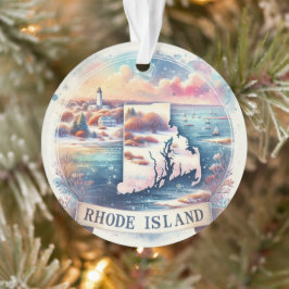 Rhode Island Snowy Winter Weihnachtsbaum Ornament