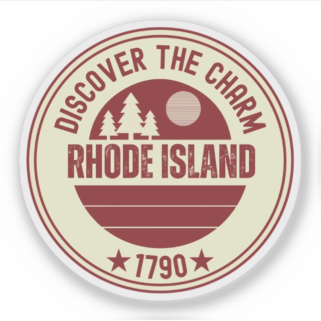 Rhode Island Souvenir - RI Staat Geschenk Aufkleber (Vorderseite)