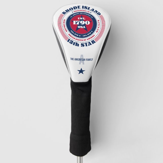 Rhode Island Staat Circle Custom Golf Head Cover Headcover (Vorderseite)