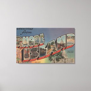 Rhode Island (Staat Hauptstadt/Blume) Leinwanddruck