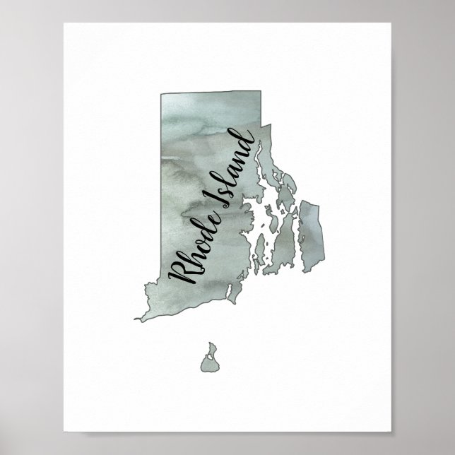 Rhode Island Staat Illustration Poster (Vorne)