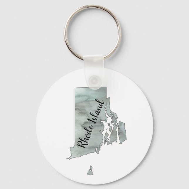 Rhode Island Staat Illustration Schlüsselanhänger (Vorderseite)