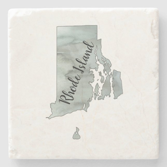 Rhode Island Staat Illustration Steinuntersetzer (Vorderseite)
