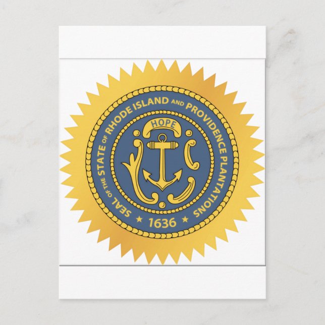 Rhode Island Staat Siegel Postkarte (Vorderseite)