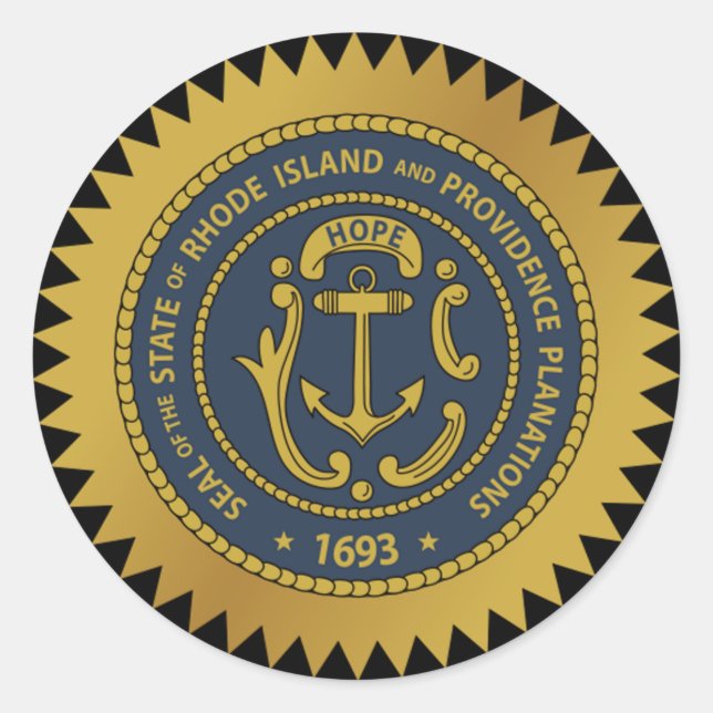 Rhode Island Staat Siegel Sticker (Vorderseite)