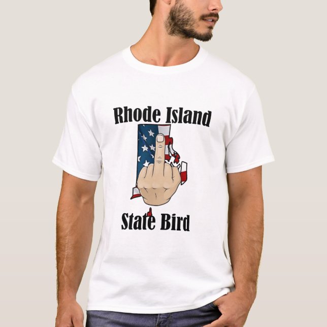 Rhode Island Staat Vogel T - Shirt Mittelfinger (Vorderseite)