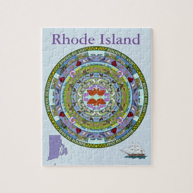 Rhode Island Staatmandala-Puzzlespiel Puzzle (Vertikal)