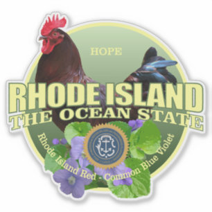 Rhode Island Staats-Vogel u. Blume Aufkleber